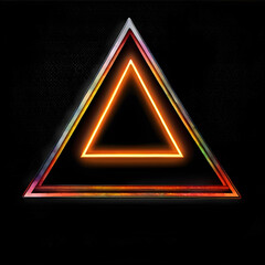 Obsidian Illumination: Exploring the Artistry of Black Neon Triangles(Generative AI)