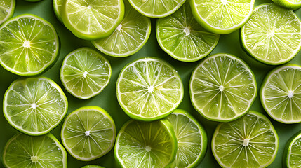 background full of lime slices