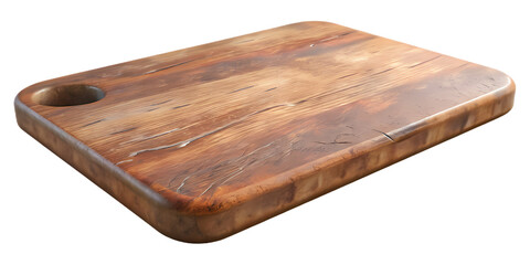 wooden board, cutting board all-standing with white / transparent background