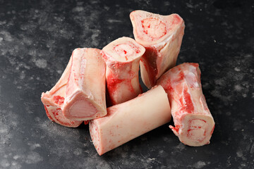 Raw Marrow bone beef for making broth - obrazy, fototapety, plakaty