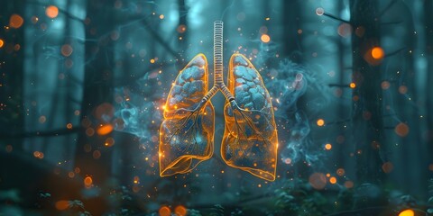 Enhancing Lung Anatomy through Digital Representation and Technological Integration. Concept Medical Imaging, 3D Modeling, Virtual Reality, Lung Health, Technological Integration,