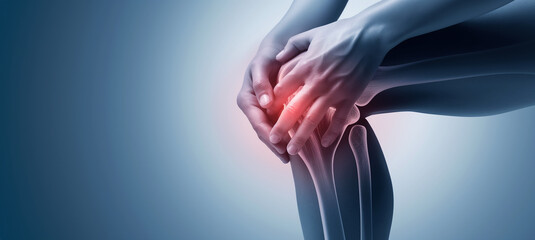 human being indicating kneecap pain medical imagery 3d illustration - obrazy, fototapety, plakaty