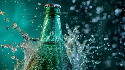 A bottle of fizzy drink exploding with a d pop effect AI generated illustration