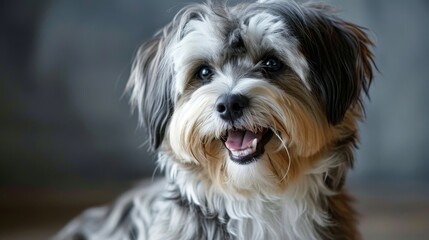 Naklejka na ściany i meble A cheerful and playful Havanese dog with a joyful expression AI generated illustration