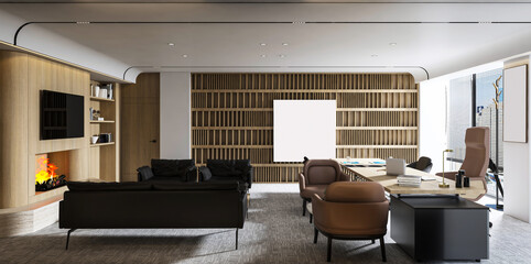 modern office, office design, bryaz empty framed office, 3d office