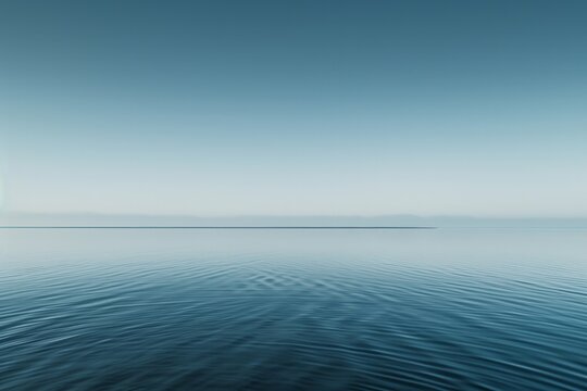 Tranquil ocean horizon at dawn