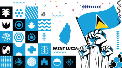 Independence Day of Saint Lucia vector illustration. Suitable for greeting card, poster and banner