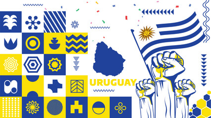 August 25, Independence day of Uruguay vector illustration. Suitable for greeting card, poster and banner.