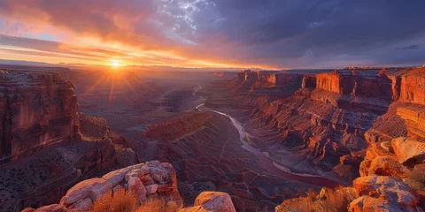 Türaufkleber breathtaking view of Grand Canyon Colorado in USA at sunrise © toomi123