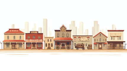 Vintage western town with saloons sheriffs and dust