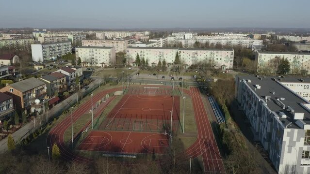 Beautiful School Court Opoczno Aerial View Poland