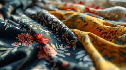 A fabric or textile mockup featuring customizable patterns  AI generated illustration - obrazy, fototapety, plakaty