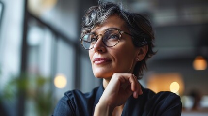 A female corporate executive photographed in a mentorship role projecting guidance and authority emblematic of her role as a mentor  AI generated illustration - obrazy, fototapety, plakaty
