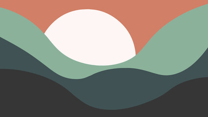 Minimalist wave sunset color pallet wallpaper 4k 