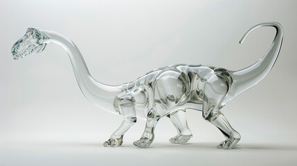Obraz premium Diplodocus in a long flowing translucent glass melt