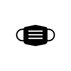 Mask icon vector isolated on white background. Man face with mask icon. Safety breathing masks. Industrial safety N95 mask. Medical mask vector icon.