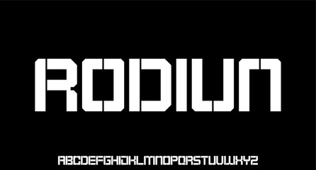 rodium modern, futuristic modern geometric font	
