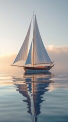 Naklejka premium 3D Blender traditional sailboat sea travel icon