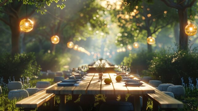 Blender model of a corporate team-building outdoor event interactive and fun