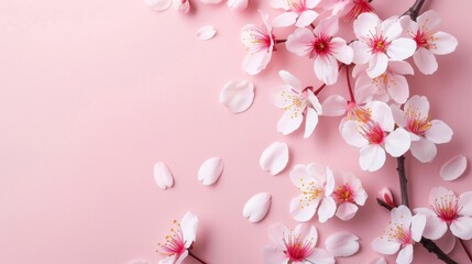 Fototapeta na wymiar Cherry Blossom Bliss: Soft Pink Petals, Delicate Branches, Spring Bloom, Floral Elegance, Seasonal Beauty, Nature's Delight, Japanese Sakura, Botanical Charm, Serene Atmosphere, Romantic Ambiance