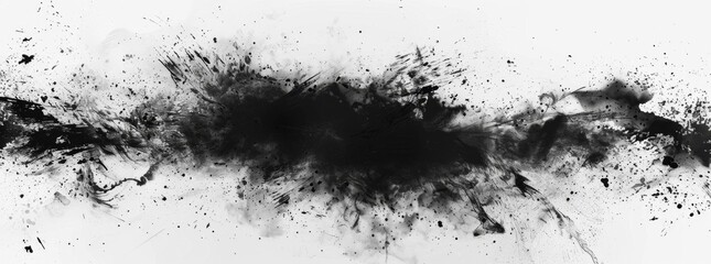 KS the black blotted pattern of an ink splat in the style