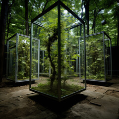 Fototapeta premium Enigmatic Forest Enclosures in Moody Lighting