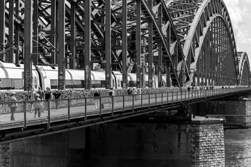 Black and White View of Hohenzollern Bridge, Cologne, Germany
