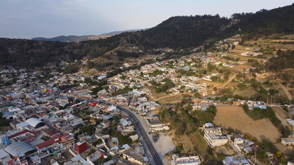 Fototapeta premium DRONE PHOTOGRAPHY IN San Miguel Tenextatiloyan PUEBLA MEXICO