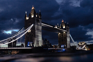 Fototapeta na wymiar View of Tower Bridge at Night, London, UK