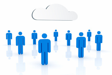 Cloud over Blue Human figures