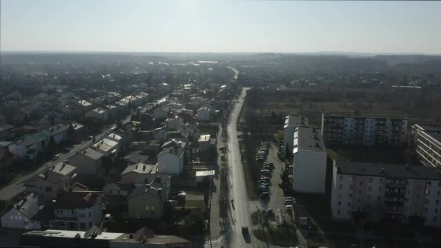 Beautiful Panorama Housing Estate Opoczno Aerial View Poland