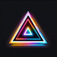 Prismatic Radiance: Exploring the Artistry of Rainbow Neon Triangles(Generative AI)