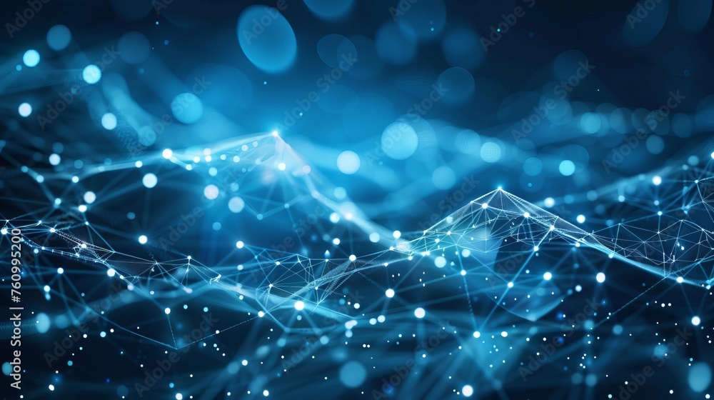 Aufkleber abstract digital data network background for science, technology and education concepts