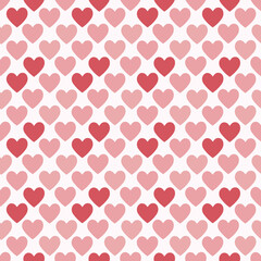 Seamless coral  pattern with hearts.Love illustration