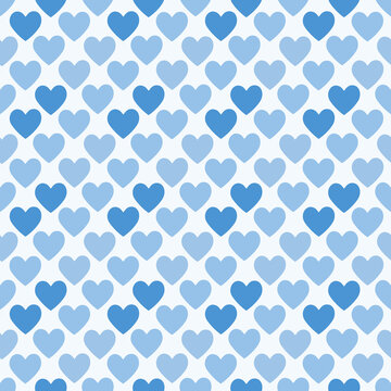 Seamless blue pattern with hearts.Love illustration