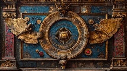 Fototapeta na wymiar Antique Astronomical Clock Detail