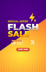 special offer flash sale discount template banner with blank space for product sale with abstract gradient blue and orange background design7