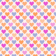Seamless pink pattern with hearts.Love illustration