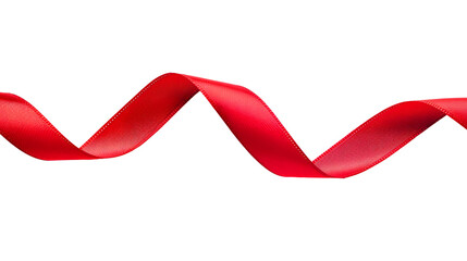 Red ribbon isolated on white background
