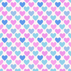 Seamless pink pattern with hearts.Love illustration