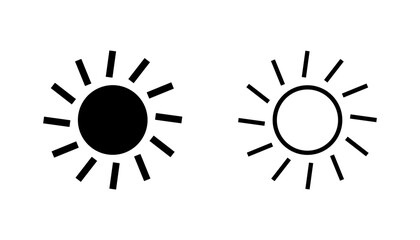 Sun icon set. Brightness Icon vector