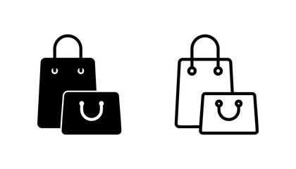 Shopping bag icon set. shopping icon vector