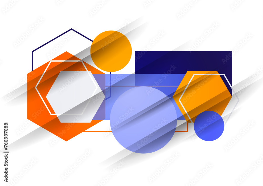 Poster abstract background from geometric shapes of circles, rectangles, hexagons. element for business bro