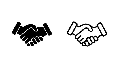 Handshake icon set. business handshake. contact agreement