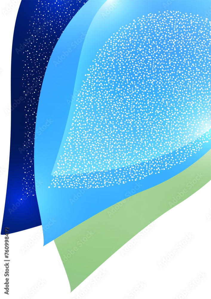 Poster abstract colored dynamic figures. drop-shaped petals. beautiful shapes and colors. template for your