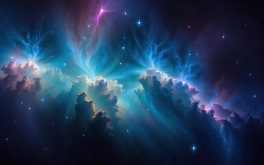 A Beautiful space cosmic background of supernova nebula and stars