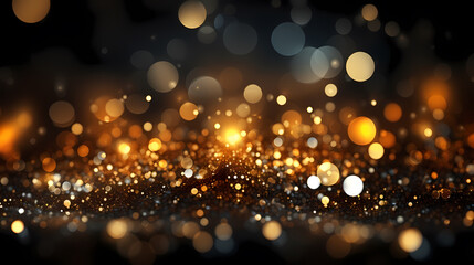 Golden bokeh light background