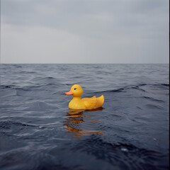 yellow rubber duck in the water