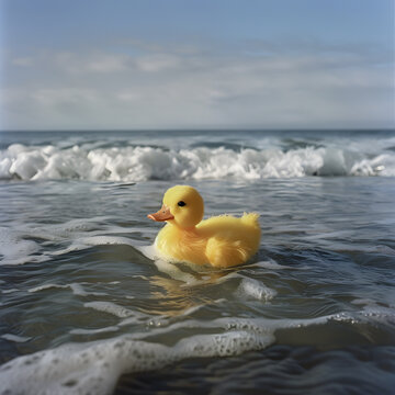 yellow rubber duck swimming in the water