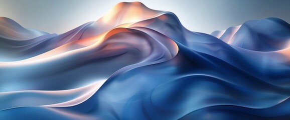 flowing dark blue curve shape with soft gradient abstract background, Desktop Wallpaper Backgrounds, Background HD For Designer - obrazy, fototapety, plakaty